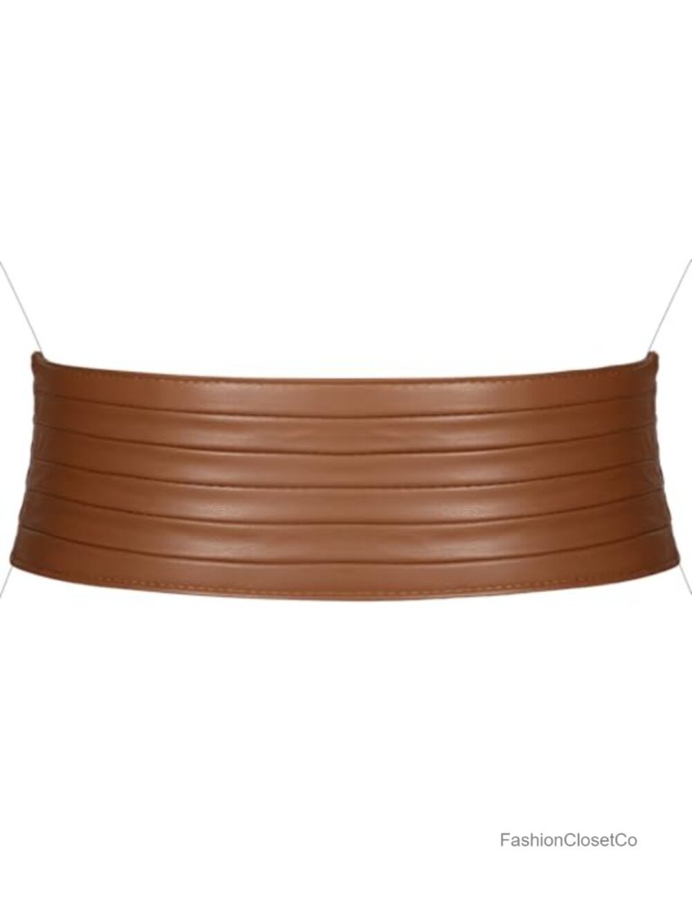 Wide Elastic Stretchy Faux Leather Waist Belt Snap Button Corset Style